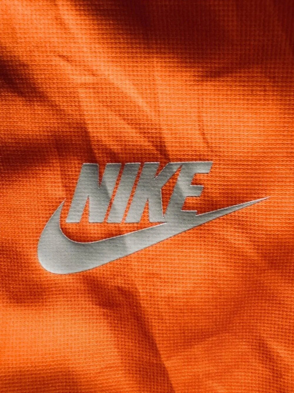 Nike Orange Black Hooded Windbreaker Jacket Men’s Large Full Zip Lightweight Y2K